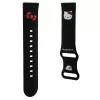 Hello Kitty silikónový náramok s hlavou Kitty pre smart hodinky, 22 mm, čierna