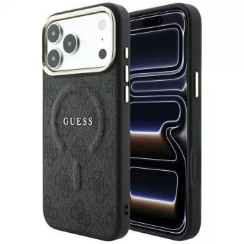 GUESS Embossed 4G Classic MagSafe puzdro pre iPhone 17 Pro / 18 Pro - čierna