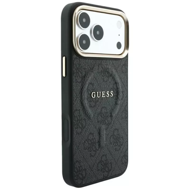 GUESS Embossed 4G Classic MagSafe puzdro pre iPhone 17 Pro / 18 Pro - čierna