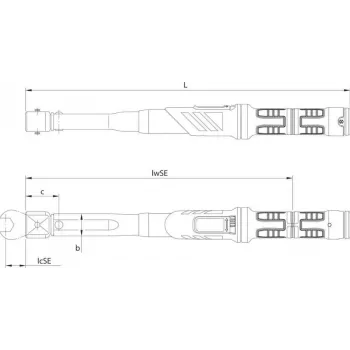 Gedore DMSE 300 momentový kľúč s nasúvacím štvorhranným pohonom 14x18 mm, 60-300 Nm, kalibrovaný