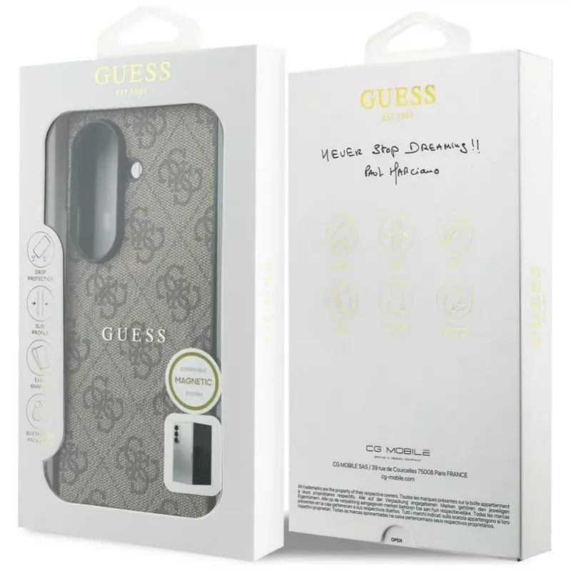 GUESS 4G Classic MagSafe puzdro pre Samsung Galaxy Z Fold 8 Ultra - hnedé