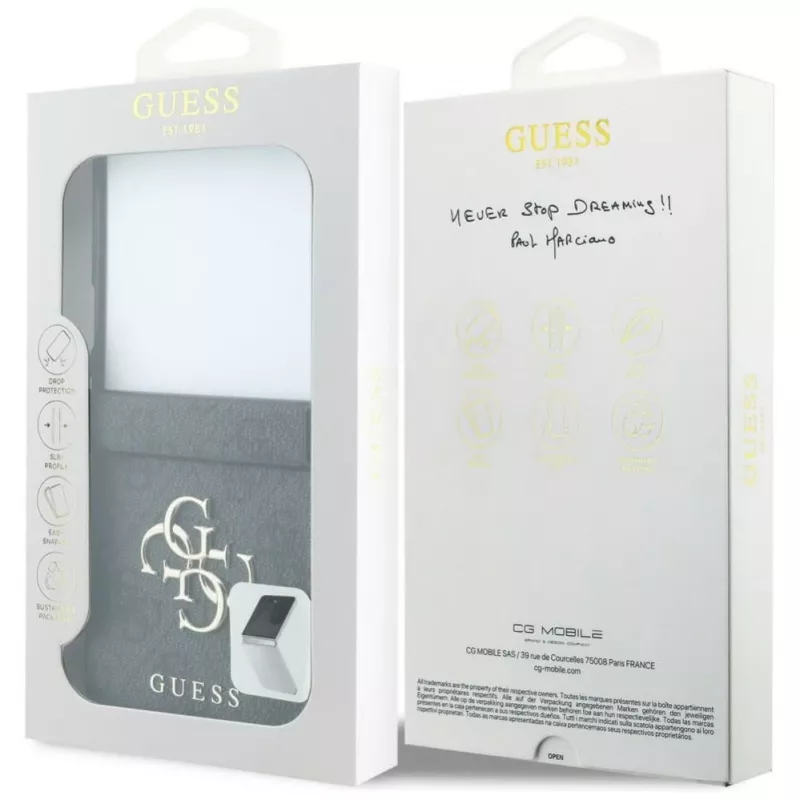 GUESS Big 4G Logo puzdro pre Samsung Galaxy Z Flip 5 - čierne