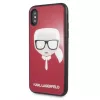 Karl Lagerfeld KLHCPXDLHRE iPhone X/Xs Iconic Glitter Karl's Head puzdro červené