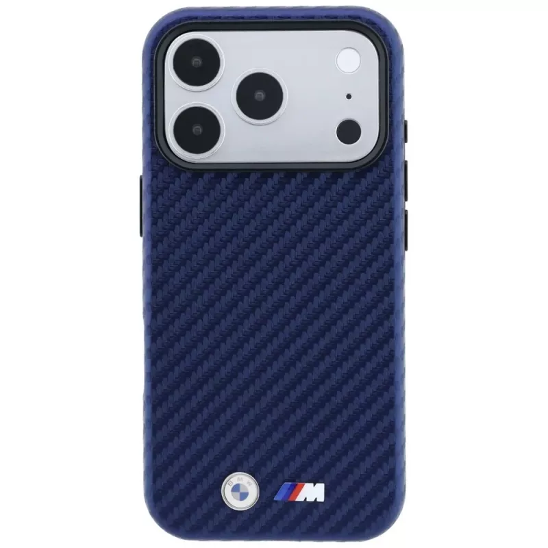 BMW M Carbon Metal Logo MagSafe puzdro pre iPhone 18 Pro / 17 Pro - navy