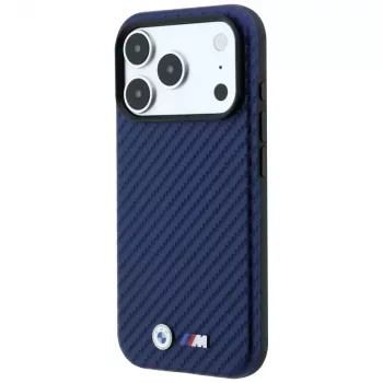 BMW M Carbon Metal Logo MagSafe puzdro pre iPhone 18 Pro Max / 17 Pro Max - námornícka modrá