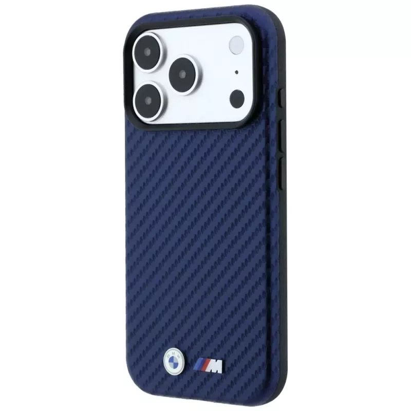 BMW M Carbon Metal Logo MagSafe puzdro pre iPhone 18 Pro Max / 17 Pro Max - námornícka modrá