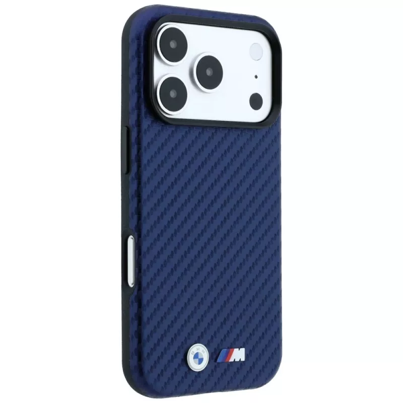 BMW M Carbon Metal Logo MagSafe puzdro pre iPhone 18 Pro Max / 17 Pro Max - námornícka modrá