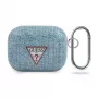 GUESS Jeans Collection svetlomodré puzdro na AirPods Pro s karabínou
