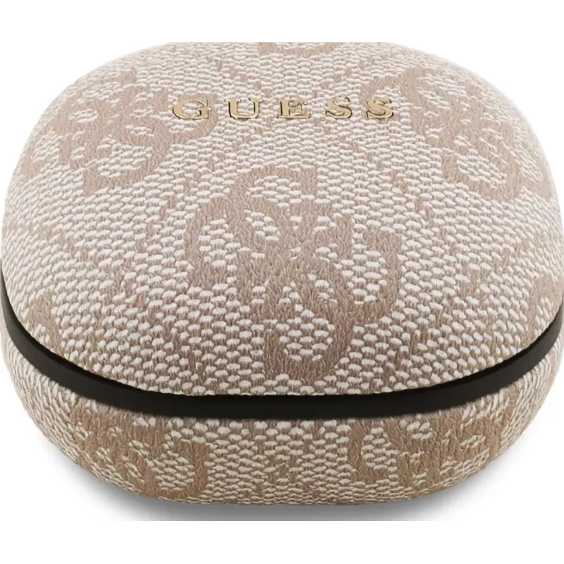 Guess 4G Classic Metal Logo True Wireless slúchadlá s ENC a nabíjacím puzdrom (ružové)