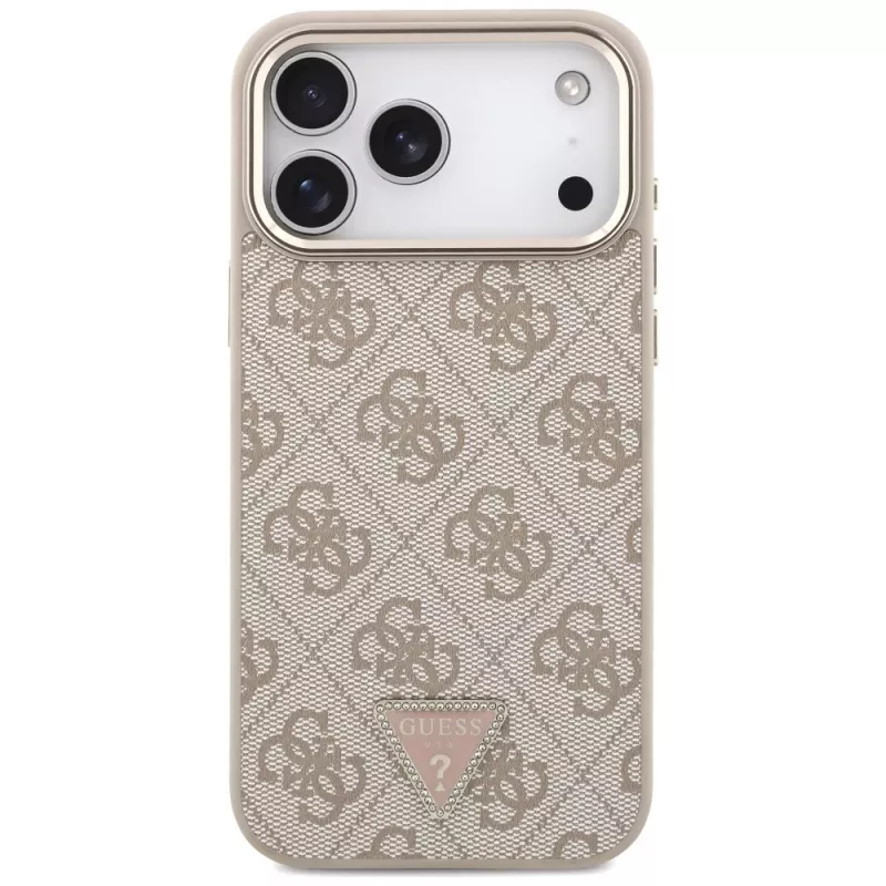 GUESS 4G Triangle Logo MagSafe puzdro pre iPhone 18 Pro Max / 17 Pro Max - ružové zlato