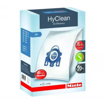 Miele GN HyClean Pure vrecká do vysávača, 4 vrecká + 2 filtre, 99,9% filtrácia, pre S4000/S5000/S6000/S8000/C1/C2/C3