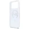 Karl Lagerfeld Liquid Glitter Karl Script Logo MagSafe puzdro pre iPhone 17 Pro transparentné