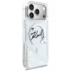 Karl Lagerfeld Liquid Glitter Karl Script Logo MagSafe puzdro pre iPhone 17 Pro Max, transparentné