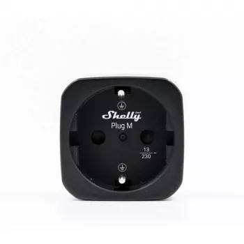 Shelly Plug M Gen3 čierna 2 ks balenie smart zásuvka s meraním výkonu, Wi-Fi & Bluetooth, 13A, monitoring energie, Schuko
