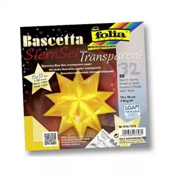 Folia skladačky Bascetta hviezda Midi - 32 listov 15x15 cm pestro mix