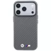 BMW M Carbon Metal Logo MagSafe puzdro pre iPhone 18 Pro / 17 Pro - sivá