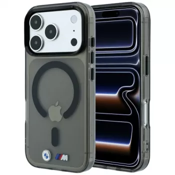 BMW M IML Glossy Metal Logo & Trims MagSafe puzdro pre iPhone 18 Pro / 17 Pro - čierna