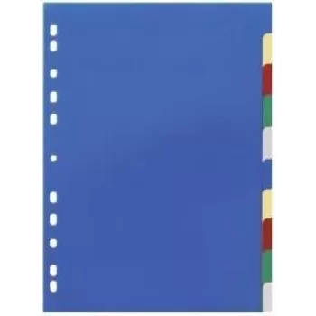 DURABLE 674027 A4 oddeľovač dokumentov 1-10, polypropylén, 10-dielny, univerzálne dierovanie, miešané farby
