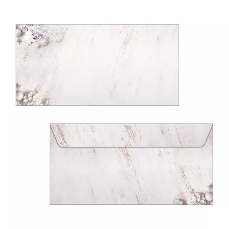 SIGEL 25 vianočných obálok Rustic White DIN lang bez okienka