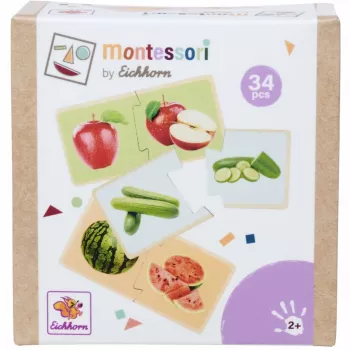 Eichhorn Montessori puzzle - drevené kolíkové puzzle pre malé deti od 12 mesiacov, FSC 100%