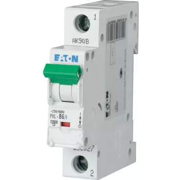 EATON PXL-C6/1 istič (MCB), 6 A, 1-pólový, charakteristika C, 10 kA, DIN lišta