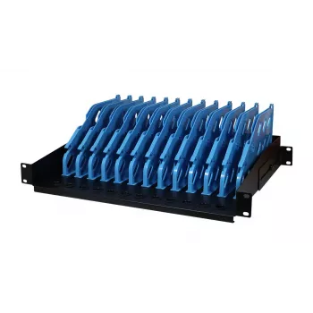 ALLNET 19 palcová 3U rackmount odkladacia plocha pre tablety pre 12 zariadení, oceľ, čierna