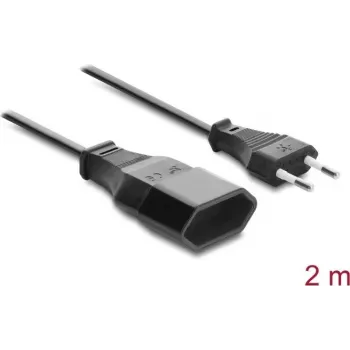 Delock predlžovací kábel s euro konektorom CEE 7/16 konektor samec na konektor samica 2 x 0,75 mm², 2 m, čierny