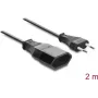 Delock predlžovací kábel s euro konektorom CEE 7/16 konektor samec na konektor samica 2 x 0,75 mm², 2 m, čierny