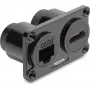 Delock dvojitý panelový držiak RJ45 Cat.6 + HDMI 4K konektor samica čierny