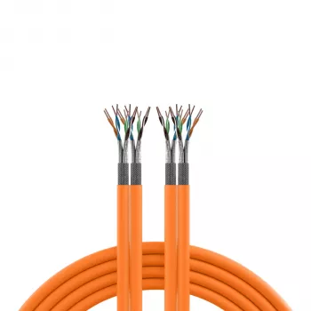 EFB Elektronik INFRALAN Cat.7 1000 AWG23 S/FTP 2x4P CPR Eca oranžový 100m inštalačný kábel