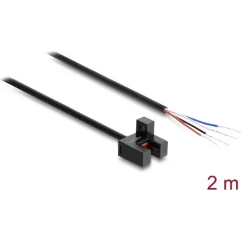 Delock vidlicová optická závora 5 mm typ F so 4 otvorenými koncami kábla NPN Light-ON/Dark-ON prepínateľné 2 m