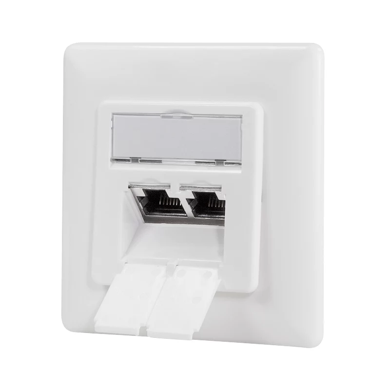 LOGILINK Cat.6A nástenná zásuvka 2xRJ45 STP, vertikálna, signálna biela