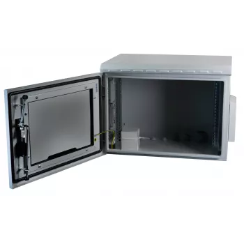 EFB Elektronik 691716IP55.2G nástenná skriňa 16U 600x600mm IP55 sklenené dvere svetlosivá RAL7035