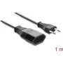 Delock predlžovací kábel Europlug CEE 7/16 konektor samec na konektor samica 2 x 0,75 mm², 1 m, čierny