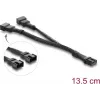 Delock Y-kábel ventilátora 1 x 4-pin PWM konektor samica na 2 x 4-pin PWM konektor samec s opletením 13,5 cm čierny