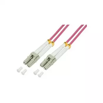 LogiLink OM4 LC/LC duplex multimode optický patch kábel, 75m, LSZH, aqua