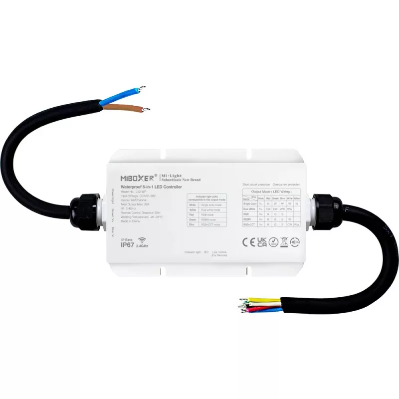 Miboxer LS2-WP vodotesný IP67 5v1 LED ovládač 2.4G