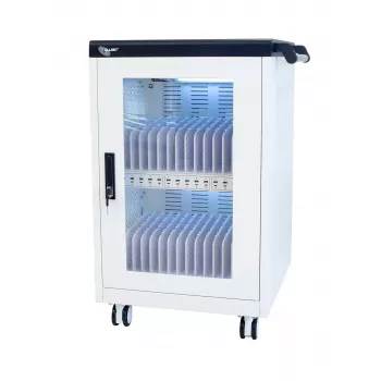 ALLNET nabíjací vozík pre 30 zariadení s 30 USB-A portami, celkový výkon 360W, uzamykateľná oceľová skriňa, 30W na zariadenie (CX30-30W)