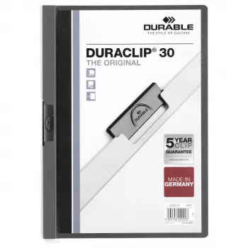 DURABLE DURACLIP 30 A4 sponkový zakladač modrý