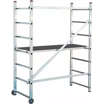 KRAUSE CORDA lešenie Mini výška 3m hliníkové pojazdné lešenie so 4 otočnými kolieskami, plošina 1500x600mm, trieda zaťaženia 2, EN 1004