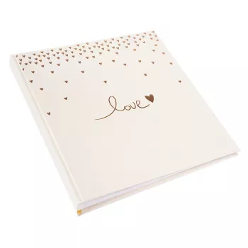 Goldbuch Raining Hearts béžové fotoalbum, 60 bielych strán, pevná väzba, PU obal, 31x30 cm
