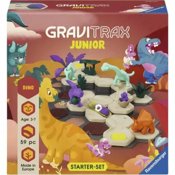 RAVENSBURGER GraviTrax Junior Starter Set S Dino - 102-dielna guľôčková dráha pre deti od 3 rokov