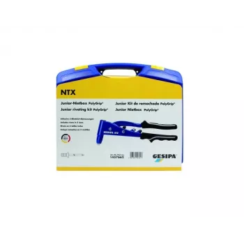 Gesipa PolyGrip® Junior nitovacia krabica – 352-dielny sortiment slepých nitov v plechovom kufríku