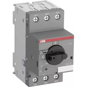 ABB MS116-0.16 motorový istič, 0,1-0,16 A, 3-pólový, trieda vypnutia 10, 690V AC, skrutkové svorky