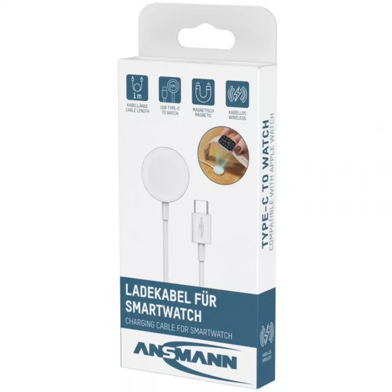 ANSMANN USB-C nabíjací kábel pre Apple Watch 100cm