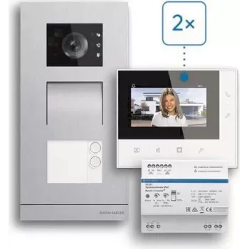 ABB Welcome Basic 2-drôtová video vrátniková súprava pre dvojgeneračný dom, 4,3-palcový monitor, biela