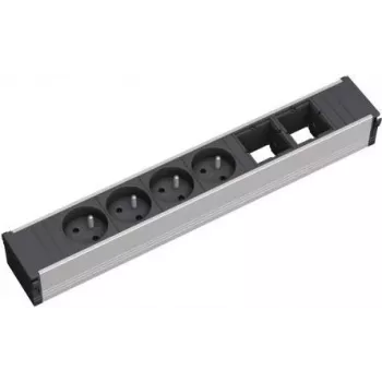 Bachmann CONI 4xUTE 2xABD rozvodná jednotka, 4 univerzálne zásuvky, 2 USB nabíjacie porty, čierna
