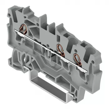 WAGO 2001-1301 3-vodičová priechodná svorka, 1,5 mm², Push-in CAGE CLAMP, Ex e II, sivá