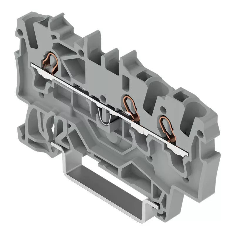 WAGO 2001-1301 3-vodičová priechodná svorka, 1,5 mm², Push-in CAGE CLAMP, Ex e II, sivá