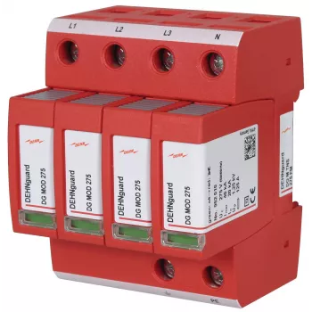 DEHNguard DG M TNS 275 FM Typ 2 prepäťová ochrana, 4-polová, 275 V AC, 40 kA, IP20, lišta DIN